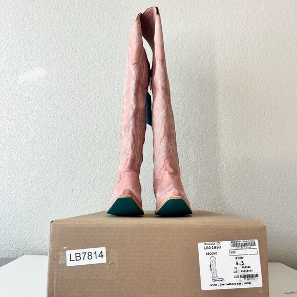 Lane LEXINGTON Over the Knee Womens Cowboy Boots 9.5 Pink Western Cowgirl Tall - Picture 15 of 16